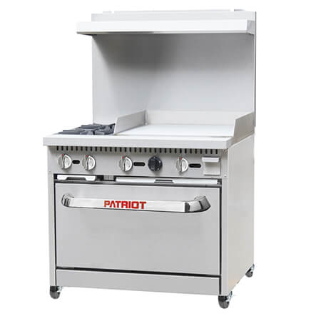 Patriot PT-R60-24MG 6-Burner Natural Gas Range with 24 Griddle 60W